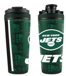 New York Jets Shaker à glace en acier inoxydable 4D Vert foncé 760 ml