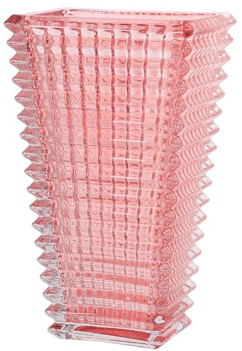 mcmcncuiu Kristallvase, Rosa Glasvase, robuste Glasvase, rosa Vase, Blumenvase, große Glasvase, moderne dekorative Vase für Wohnzimmer, Regal, Kaminsims, Esstisch, Geburtstag, 11 Zoll