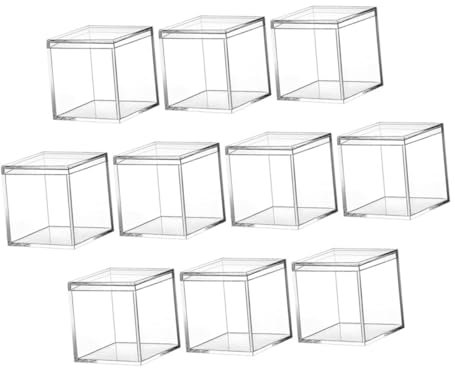 Cabilock 14 Teilige Schachtel Aus Acryl Pralinenschachtel Backwarenverpackung Schokoriegelverpackung Transparente Pralinenschachtel Süßigkeitenetui Lebensmittelbehälter Mit Deckel