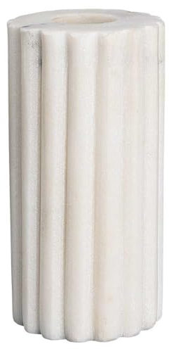 Greengate Kerzenhalter Marble Weiß Marmor 10 cm Kerzenständer für 1 Kerze