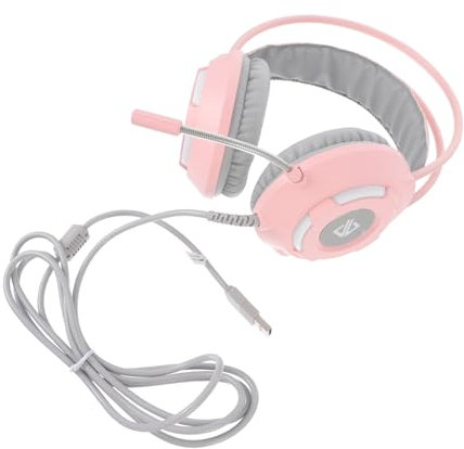 Uonlytech Casque De Jeu Stéréo pour Pc Antibruit Oreillettes Ergonomiques Microphone Intégré Confortable pour Utilisation Domestique