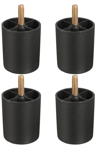 sourcing map 4 Pcs M8 x 2.4 x 2 Inch Furniture Legs, Plastic Sofa Couch Legs Tapered Replacement Legs Tapered Feet for Chair Sofa Dresser Cabinets Bed, Black