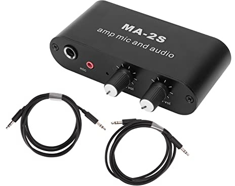 GOTOTOP Kleiner Stereo-Audio-Vorverstärker, Kapazitiver Mikrofon-Kopfhörer-Verstärker, Audio-Vorverstärker-Mischbrett, Kommt mit Zwei Audiokabeln. Röhren-Kopfhörerverstärker