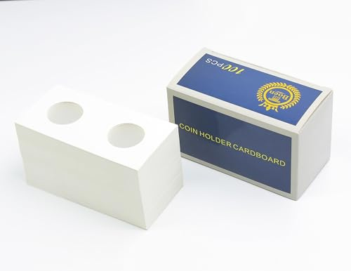 Boen 100PCS Coin Flips 25mm/(0.98 Inch) .Coin Flips 2x2 for Quarter. Coin Holders for Colletors The Coin Collection Supplies The Coin Cardboard Coin Flips for Coin Collection
