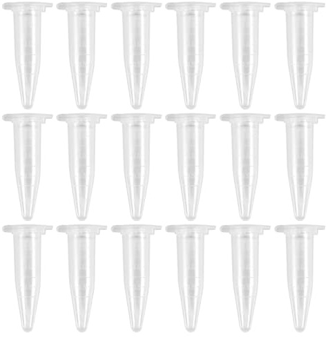 Asuinxurr Lot de 1000 mini tubes de centrifugeuse 1,5 ml en plastique transparent brillant avec bouchon plat