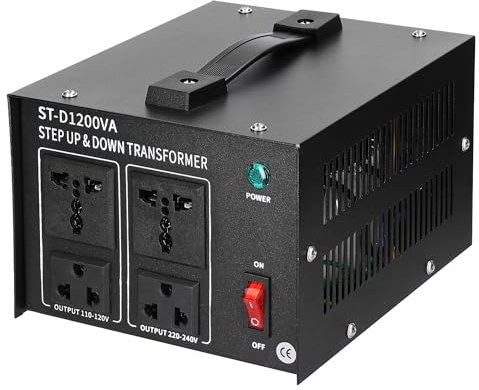 XoTiq 1200W Voltage Transformer Power Converter, Step Down Transformer, Step Up & Down Voltage Transformer Output 110v to 220v / 220V to 110V Voltage Converter, Circuit Breaker Protection ST-D1200VA