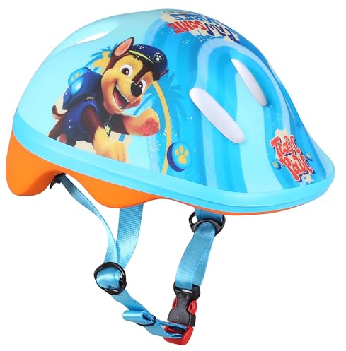 Paw Patrol Chase Marshall Casco da bicicletta colorato per ragazzi, per ragazzi, regolabile 44-48 cm (Azzurro)