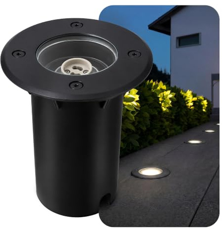 SSC-LUXon KALPA Bodeneinbaustrahler schwarz rund IP67 230V befahrbar Ø107mm