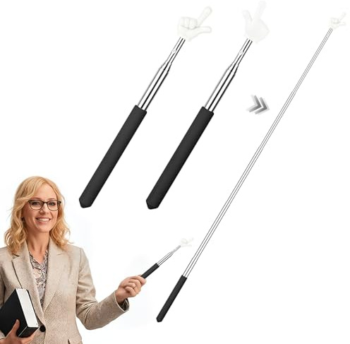 AOOHA Puntero de Dedo Retráctil, Paquete de 2 Punteros Retráctiles para Maestros, Flexibles y Prácticos, Adecuados para Herramientas Auxiliares de Aula de Maestros, Oficinas, Maestros
