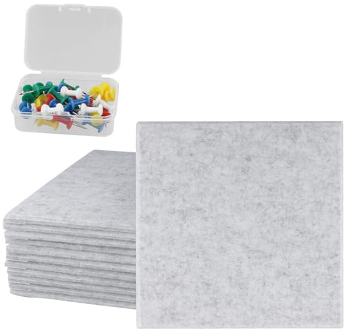 CHIHEUNG Lot de 12 panneaux muraux autocollants en feutre - 9 mm d'épaisseur - Pour la maison, la chambre à coucher, la cuisine, le bureau - 30 x 30 cm