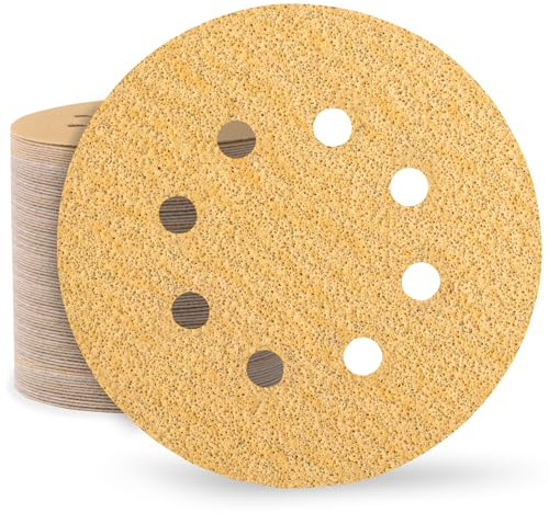 Huopueit 105 Pièces Disques Abrasifs 125mm 8 Trous Disque Poncage Mixte Grain 40/80/120/180/240/320/400 Papier Abrasifs pour Ponceuse Excentrique