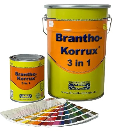 Brantho Korrux 3in1 Rostschutzfarbe - Primer, Rostschutz und Lack RAL 9010 - reinweiss / 750ml