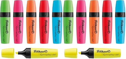 Pelikan Textmarker 490, farbig sortiert, 6 Stück im Etui (Packung mit 2)