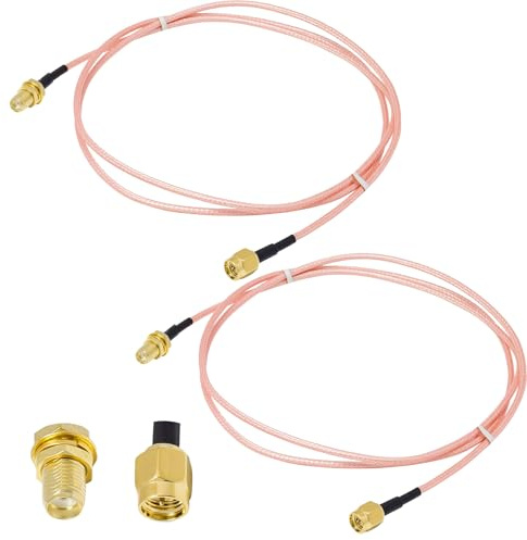 ACONRFTOL 1M SMA-Stecker auf Buchse WLAN Antenne SMA Verlängerungskabel(2 Stück) RG316 Koaxialkabel 50ohms WIFI Antennenkabel Low Loss für 4G LTE 5G Modem Router WIFI Antenne GPS SDR Ausrüstung