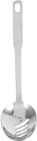 VINTORKY Cuchara Ranurada Inoxidable para Servicio de Cocina Utensilio Reutilizable para Servir Frutas Postres y Aperitivos para Hogar y Restaurantes