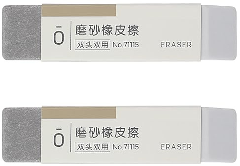 XLIUAX 2pcs Ink Eraser, Double Head Frosted Sand Erasers Matte Pen Eraser Remove Colored Pencil and Ink Markings for Ballpoint Pen Fountain Pen Pencil