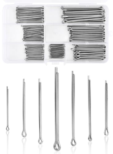 215 PCS Cotter Pins Assorted Kit,Durable Assorted Stainless Steel Split Pin | 7 Sizes (M1/M1.5/M2/M2.5/M3)(20/25/30/40/50/60mm) for Automotive, Bike Repair