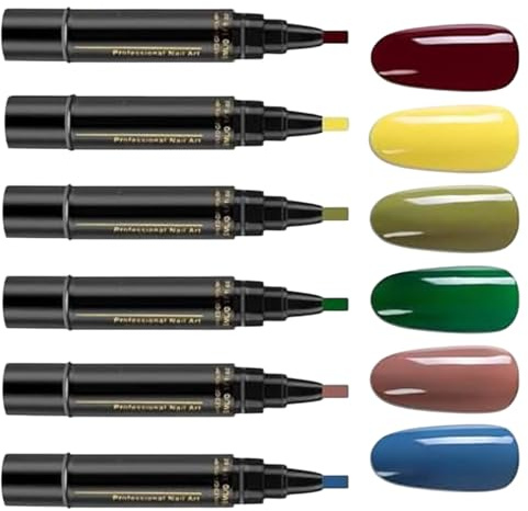 Nagellack Stifte Set Ohne Uv - 6 Stück Schnelltrocknende Gel Nagellacke Kunststifte, Sichere Und Nicht Reizende, Nagellackstifte Für Naturnägel Für Mädchen, Frauen, Zuhause, Nagelstudio