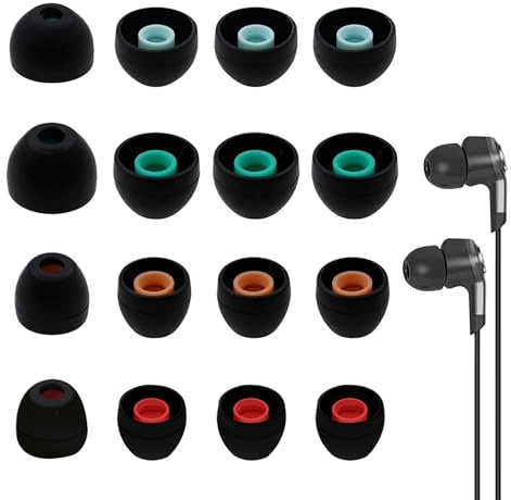 8 Pairs Ear Tips for Sony Wf-1000XM5 Replacement Silicone Earbud Tips for Sony Wf-1000XM5/Wf-1000XM4 Earbuds Noise Reduction Comfort Soft Anti Slip Eartips Replacement Set (L/M/S/XS)