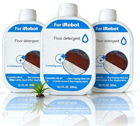 Limpiador de Suelos Concentrado, 3 Botella, 300mL Limpieza Profunda, Fragancia Fresca, Compatible con Roomba Combo i8/j7 Robot de Limpieza en Seco y Húmedo