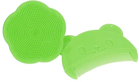 aqxreight Juego de Cepillos para el Cuero Cabelludo del bebé, Peine y Masajeador de Silicona Suave para Recién Nacidos, Removedor Suave y Herramienta para la Cabeza, Accesorios de Baño Esenciales