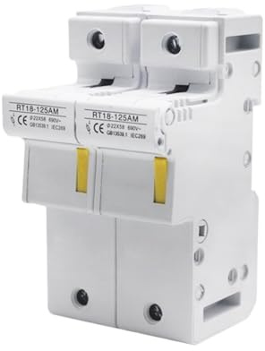 1 x RT18 125 A Hutschienen-Sicherungshalter 1P 2P 3P 4P 63A 80A 125A für 22 x 58 mm elektrische Sicherheit (2P-125A)