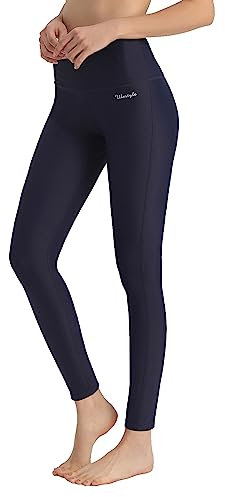Ubestyle UPF 50+, pantaloni da nuoto da donna, a vita alta, leggings da nuoto, leggings da nuoto, protezione solare, Navy, S
