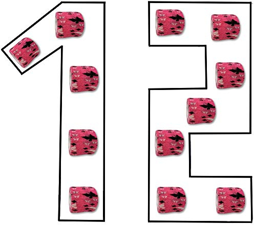 Set di 12 medicazioni autoadesive – bendaggio 5 cm x 4,5 m – Medicazione sterile impermeabile – bendaggio per animali elastico (farfalla)