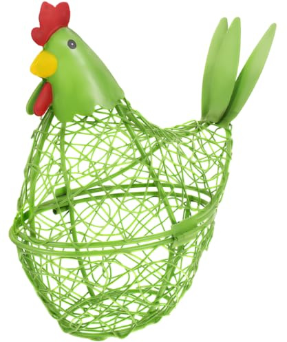 ABOOFAN Snack-Schüssel Bonbonschale Eierkorb Metalldraht Eierkörbe Ostern Henne Form Huhn Eierkorb Bauernhaus Küchenorganisator Für Eier Küche Wohnzimmer Wohnkultur Früchtekorb Gemüsekorb