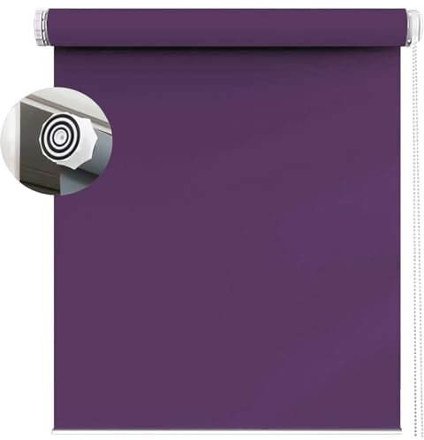 Thermorollo Ohne Bohren 60 x 150 cm Hitzeschutz und Sichtschutz, verdunkelungsvorhang Inkl. Aller Montage-Teile für Wohnzimmer, Schlafzimmer, Lila