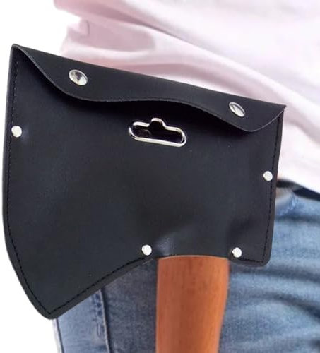 Lumiscent Gaine de Hache de Protection, étui de Hache en Cuir synthétique avec Double Boucle épaisse, réutilisable et sûr, Accessoires de Camping pour Sorties, Camping, randonnée (Noir)