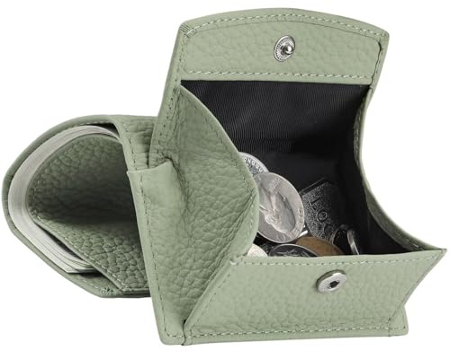 Karmiir RFID Mini Leather Wallet Small for Women Compact Slim Trifold Wallet with Coin Pouch, Cash and Card Slots, Minimalist Pocket Wallet, Ideal for Everyday Use, Creamy Mint, Compact and Cute