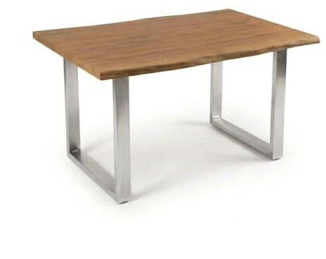 Bett11 Esstisch 180x90 cm Eiche-Optik U-Gestell Silber