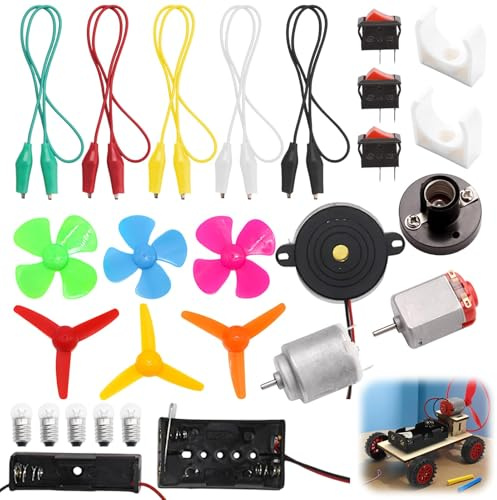 26Pcs Electric Circuit Kits Science Learning Making Motor Kits for Student DIY STEM Science Lab Experiment Project