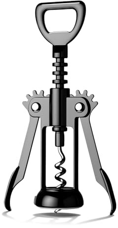 Gun Black Wine Opener, Zinc Alloy Premium Wing Corkscrew with Multifunctional Bottles Opener, Sharp Wine Corkscrew