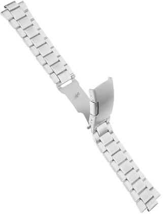 SUPVOX Bracciale per Orologio Uomo in Metallo Inossidabile con Chiusura Pieghevole Singola e Estremità Curve, Design Raffinato per Abbigliamento Casual e Attività All'aperto