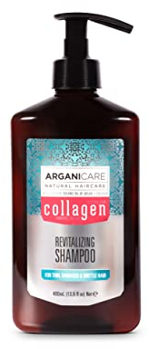 ARGANICARE - Shampoing Énergisant au Collagène - Soin Cheveux fins, dévitalisés et sans volume - Flacon 400 ml