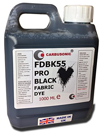 Liquid Fabric Dye Black, Clothes, Denim, Handbags,Spray, Dip, Batik, 1 Litre
