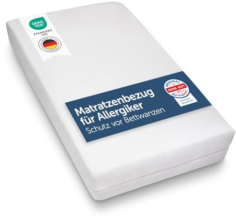 Blumtal® Allergiker Matratzenbezug 90x220 cm für Matratzen bis 30 cm - Oeko-TExzertifizierter Anti Milben Matratzenbezug 90x220 cm - Encasing mit Reißverschluss 90x220 cm/Milbenbezug - 1er Set