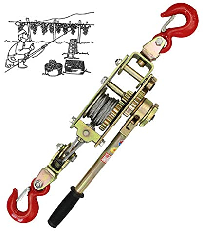 Argano Paranco Manuale, Verricello Manuale Forestale 2/3/4t Portatile Argani a Leva con Funzione Autobloccante, Argano Mano Cricchetto Trainare Attrezzo ​per Traino Oggetti Pesant