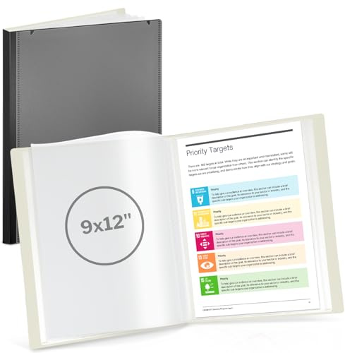 CRANBURY Präsentationsbuch (22,9 x 30,5 cm), 24 Taschen mit transparenten Kunststoffhüllen, zeigt 48 Seiten mit 22,9 x 30,5 cm oder A4-Dokumenten, Zertifikate, Kinderkunst, Andenken, säurefreier
