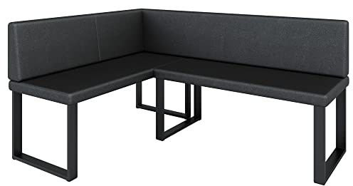 FURNISTAR Eckbank Akiko Metal - Eckbankgruppe für Ihrem Esszimmer, Küche modern, Sitzecke, Essecke. Perfekt für Küche, Büro und Rezeption. Solide und Starke Verarbeitung. (Soft 11, 142x196cm Links)