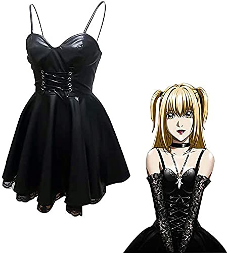 Jilijia Death Note - Disfraz de cosplay de personaje de anime japonés Misa Amane, disfraz de Halloween, carnaval, vestido de uniforme negro