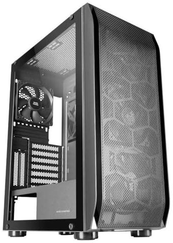 Mars Gaming MC-S2 vit, kompakt Micro-ATX Gaming PC-hölje, 2 FRGB regnbågsfläkt med frontgaller, hela sidofönster