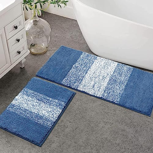 Enyhom Set di 2 Tappeti da Bagno Antiscivolo, Microfibra Tappeto Bagno Lungo Assorbente Lavabili in Lavatrice, Super Morbido Tappetino Bagno Tappeto per Bagno, Camera da Letto, Cucina, 45x65+45x120cm