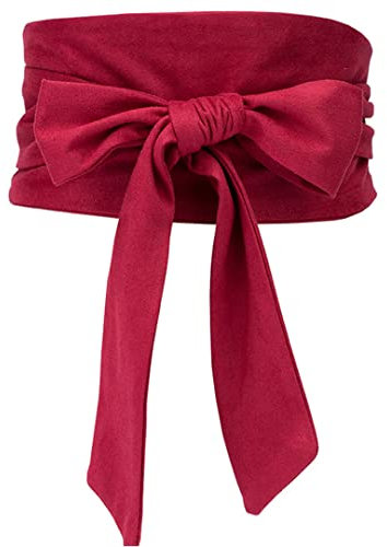 Wildleder-Taillengürtel, breites Korsett, Cinch-Kleid, Gürtel, Kummerbund, Schleife, zum Selbstbinden