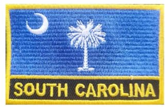 Uijokdef Uijokdef 1 PCS Embroidered South Carolina Flag Patch Iron On or Sew On Embroidered Tactical Military National South Carolina Flag Patch