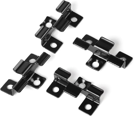 SUPAWAY 100 Stück WPC Fliesen Clips Klammer 7,5 mm Dielen Befestigungsclips Edelstahl-Verbund-Clips für Montage von Terrassendielen, Klemmbereich 7,5mm, Schwarz