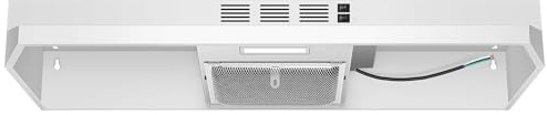 SNDOAS Range Hood 36 inch Under Cabinet,White Spray Painting Stainless Vent Hood with 2 speeds and 230 CFM,Ductless Range Hood with Rocker Buttons,Aluminum Mesh Filter,Kitchen Hood without Plug