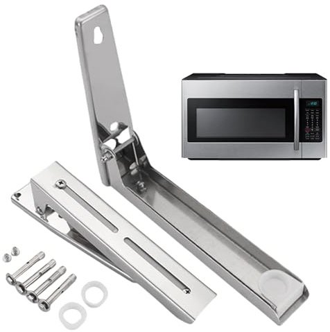 Supporto Pieghevole Per Forno A Microonde, Rastrelliera Regolabile A Parete In Acciaio Inossidabile, Ripiano Da Cucina Pieghevole Per Forno E Microonde, Design Compatto E Salvaspazio, Ideale Per Organ